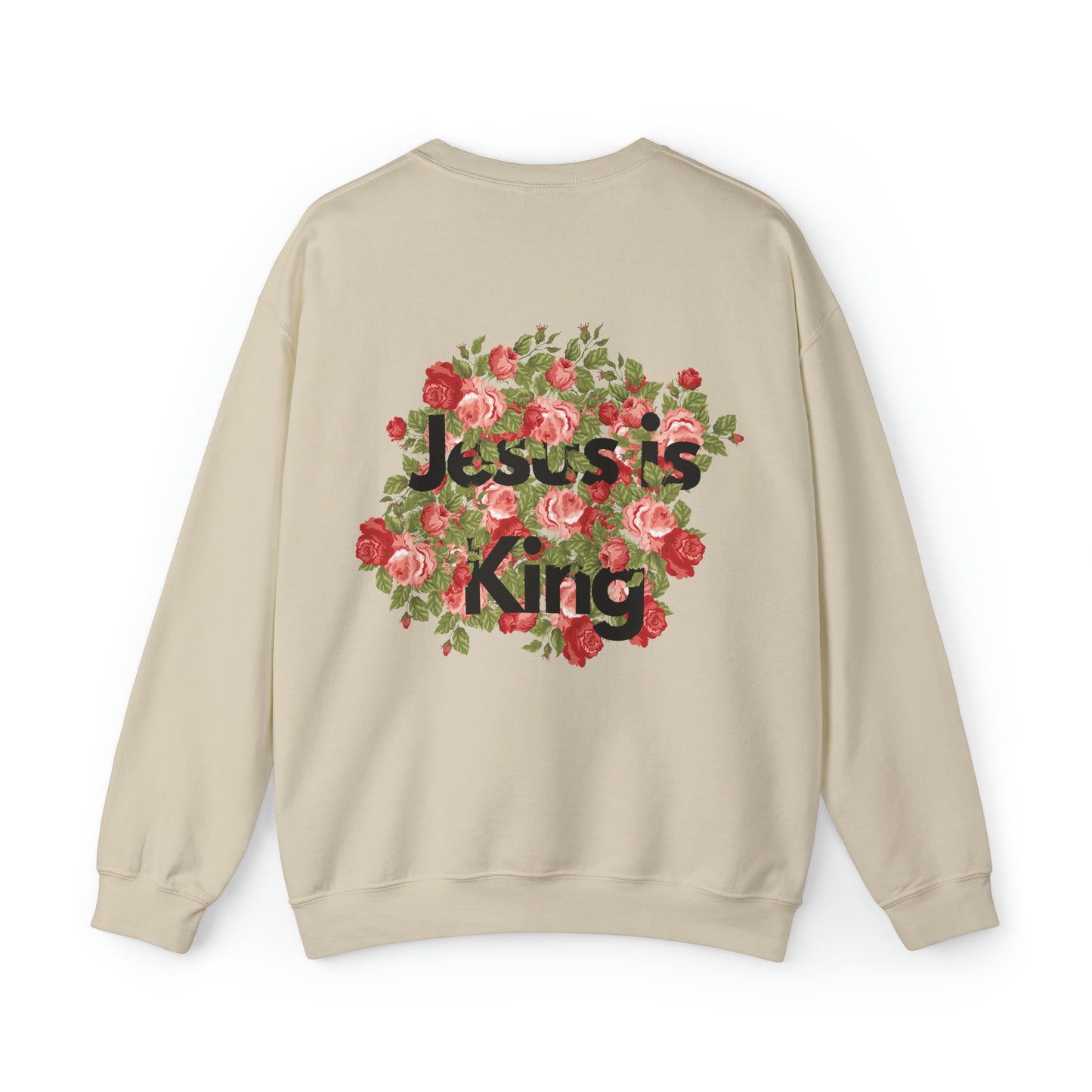 Jesus is king floral Unisex Heavy Blend™ Crewneck Sweatshirt