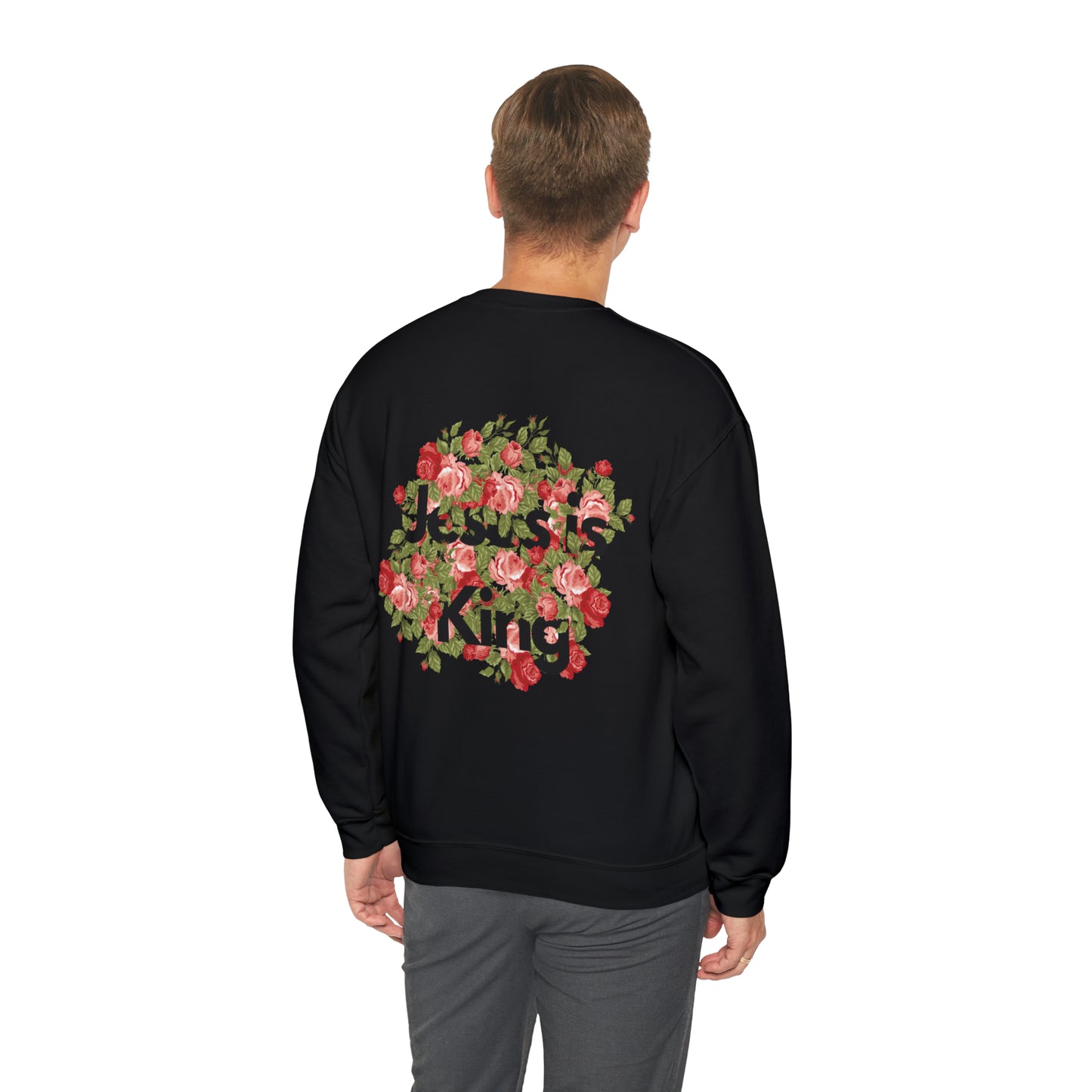 Jesus is king floral Unisex Heavy Blend™ Crewneck Sweatshirt