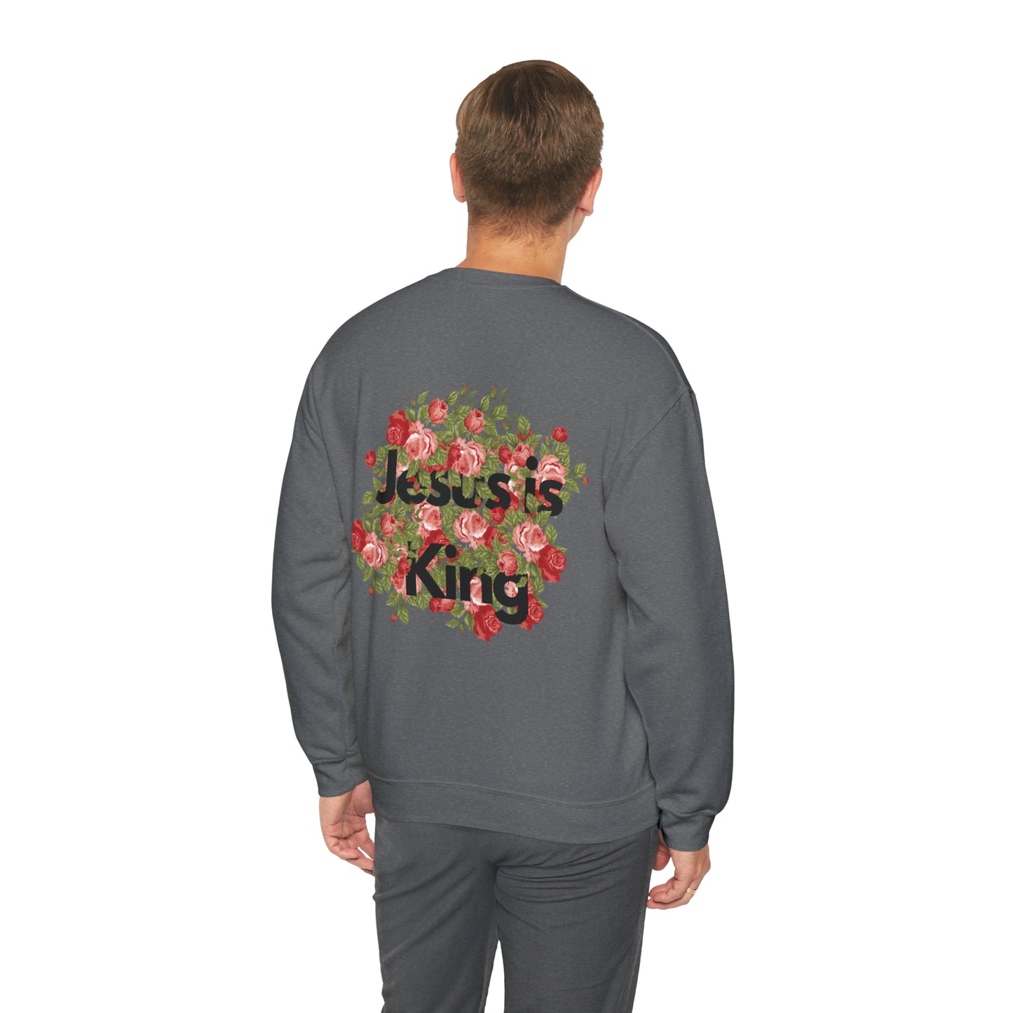 Jesus is king floral Unisex Heavy Blend™ Crewneck Sweatshirt