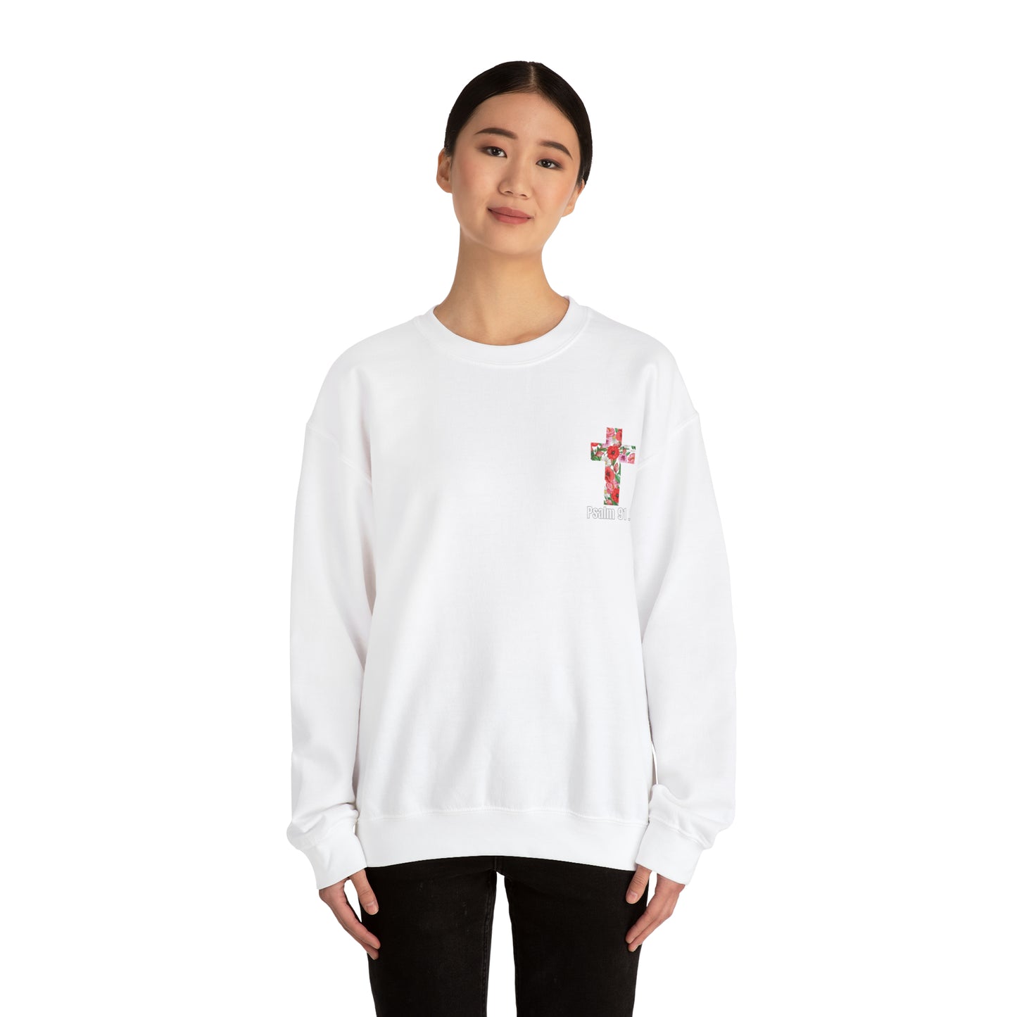 Jesus is king floral Unisex Heavy Blend™ Crewneck Sweatshirt