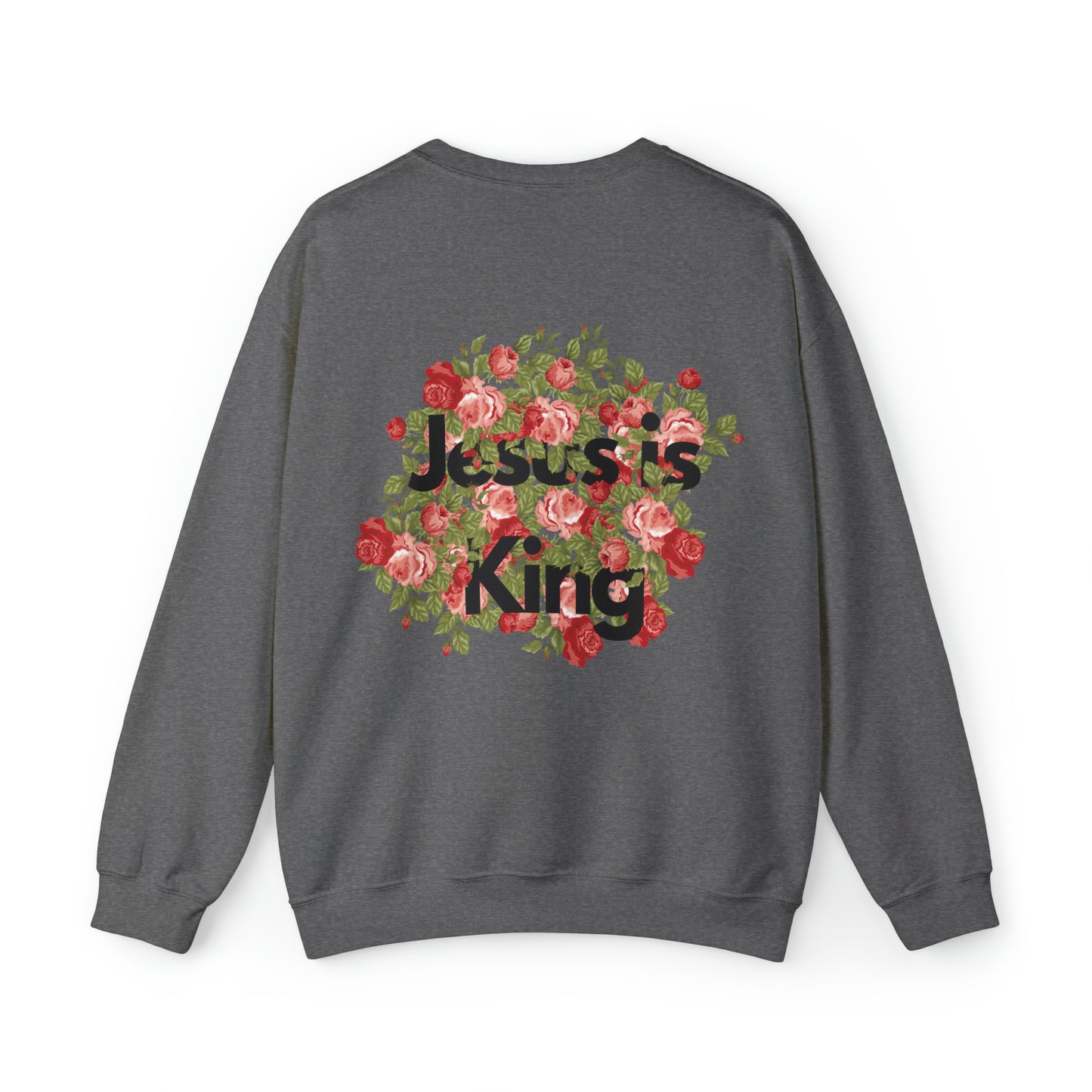 Jesus is king floral Unisex Heavy Blend™ Crewneck Sweatshirt