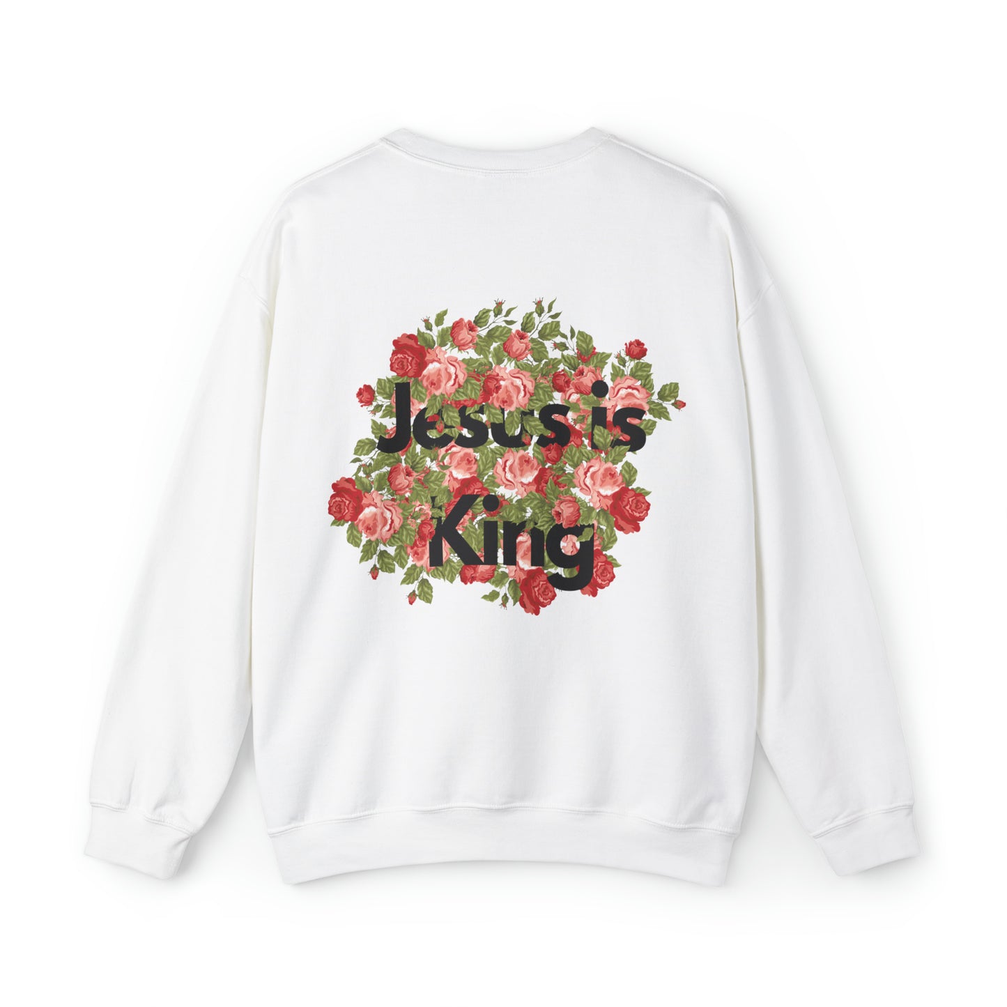 Jesus is king floral Unisex Heavy Blend™ Crewneck Sweatshirt