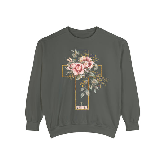 Women Flower Cross Sweatshirt