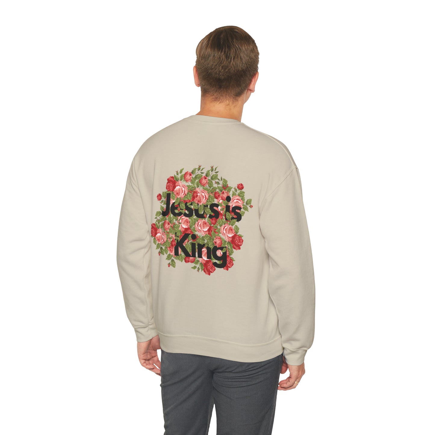 Jesus is king floral Unisex Heavy Blend™ Crewneck Sweatshirt