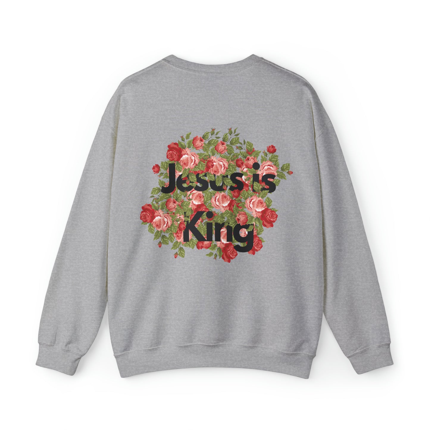 Jesus is king floral Unisex Heavy Blend™ Crewneck Sweatshirt