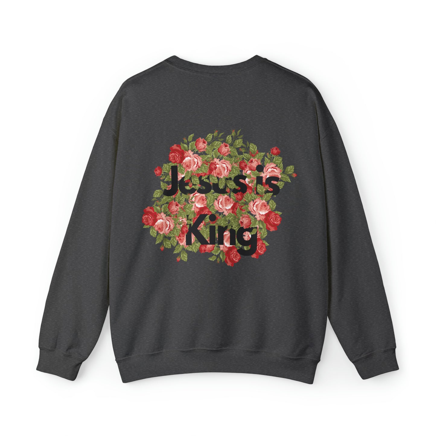 Jesus is king floral Unisex Heavy Blend™ Crewneck Sweatshirt