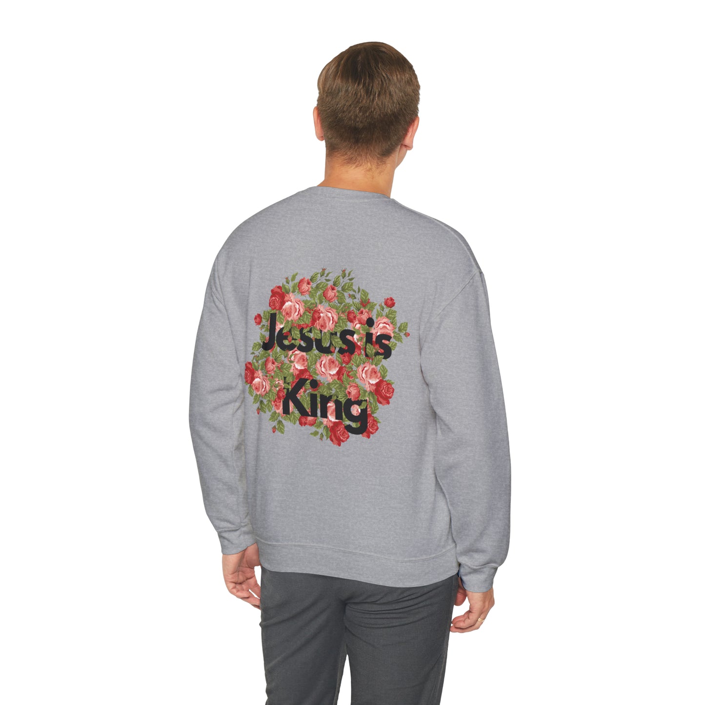 Jesus is king floral Unisex Heavy Blend™ Crewneck Sweatshirt