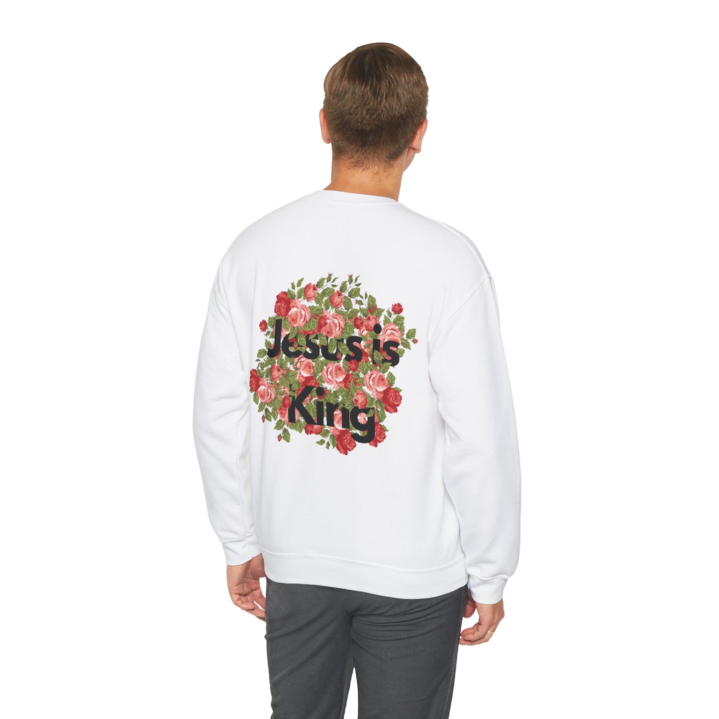 Jesus is king floral Unisex Heavy Blend™ Crewneck Sweatshirt